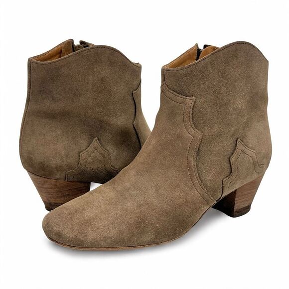 Isabel Marant Dicker Suede Ankle Boots Distressed 40/9 Western Rodeo Cowgirl - Picture 2 of 13